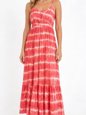 100% Cotton GAP Pink Tie-Dye Sundress with Adjustable Straps Size 4 Fully Lined